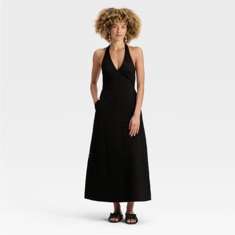a new day Black Halter Maxi Dress